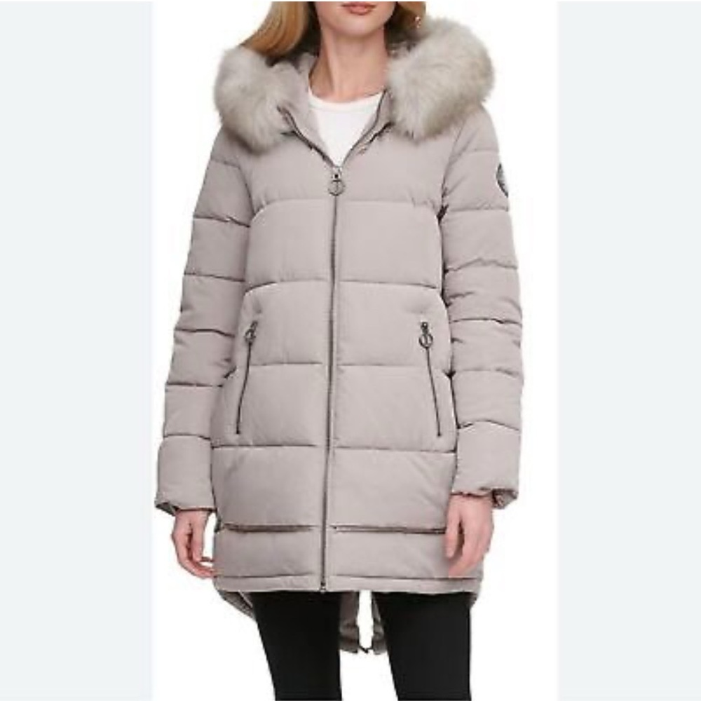 DKNY Light Gray Puffer Jacket